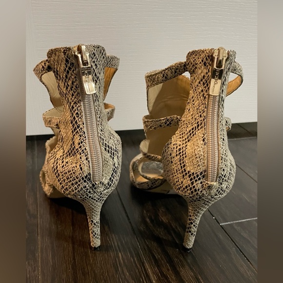 Snakeskin Mid ankle open toe heeled sandals (7.5 M) - Picture 2 of 2